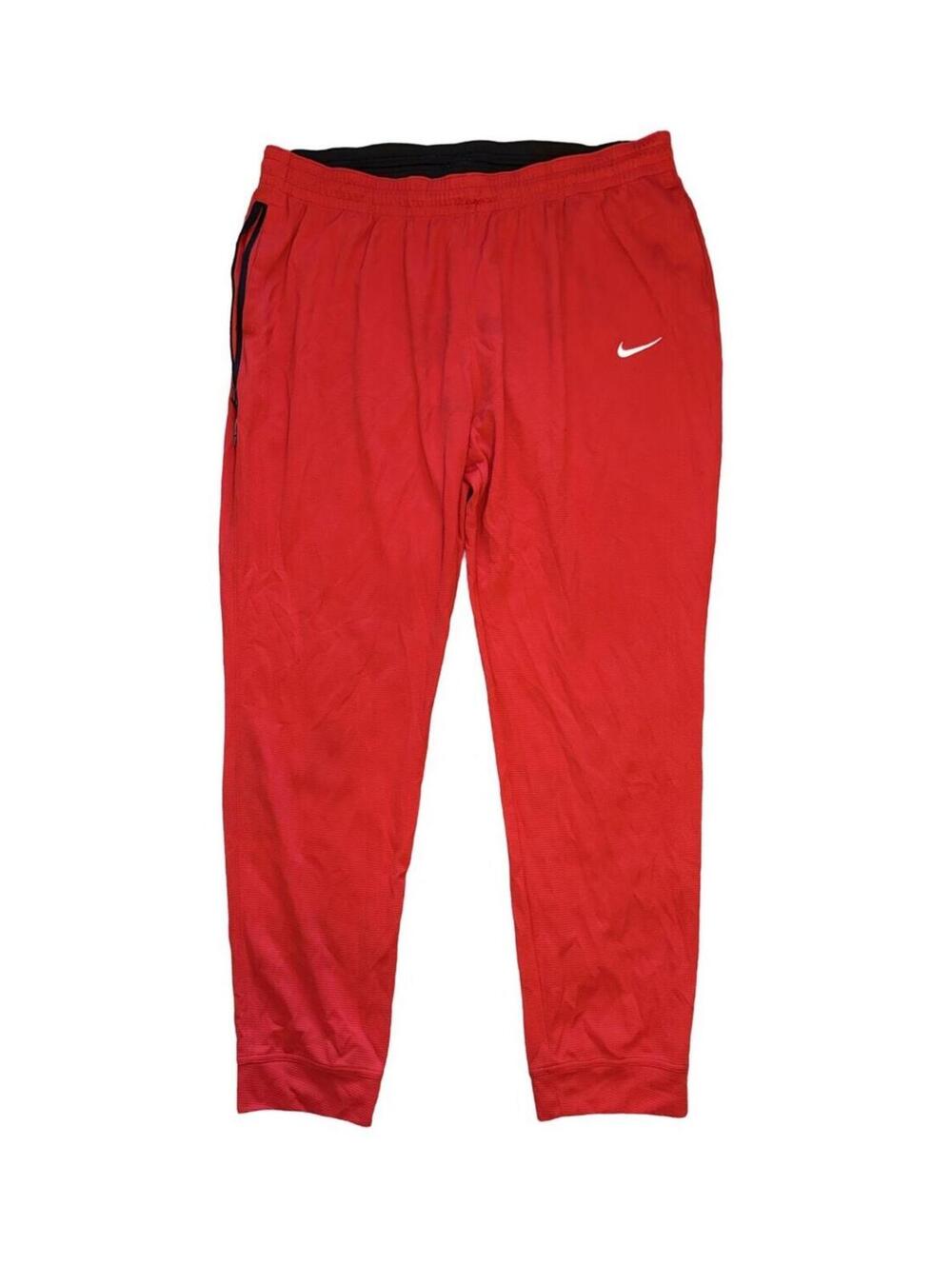 Nike Track Pants Womens 3XLT Red Dri-Fit Joggers Zip Pocket Taper Leg Sweatpants